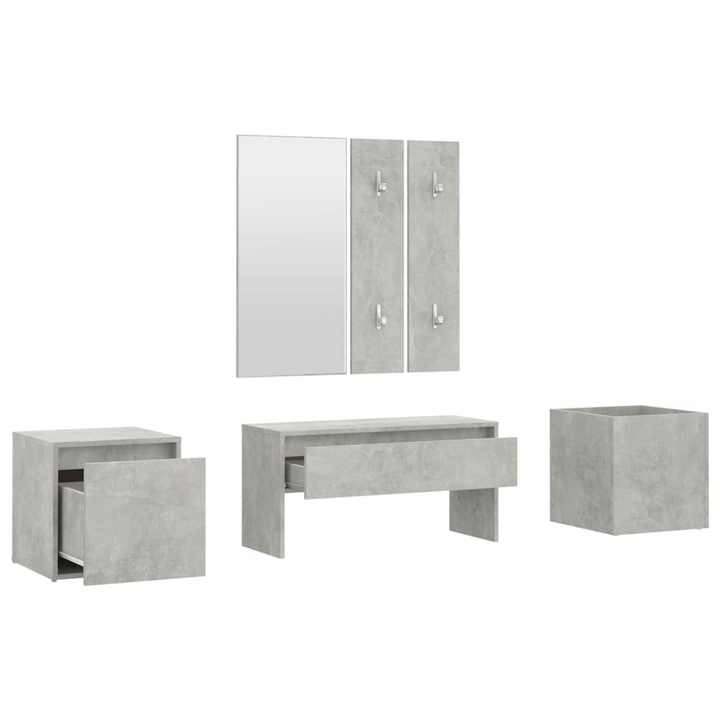 Modern Hallway Furniture Set in Concrete Grey - Stylish Storage & Seating Solution - Premium  from Home Treasures - Just £145.99! Shop now at Home Treasures