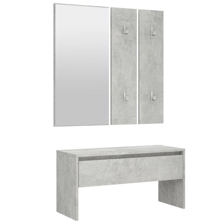 Modern Hallway Furniture Set in Concrete Grey - Stylish Storage & Seating Solution - Premium  from Home Treasures - Just £145.99! Shop now at Home Treasures