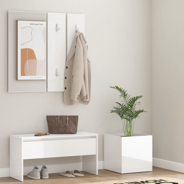 Sleek High Gloss White Hallway Furniture Set - Modern Entryway Solution - Premium  from Home Treasures - Just £126.99! Shop now at Home Treasures