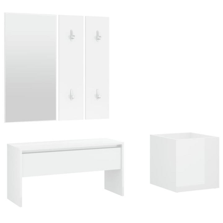 Sleek High Gloss White Hallway Furniture Set - Modern Entryway Solution - Premium  from Home Treasures - Just £126.99! Shop now at Home Treasures