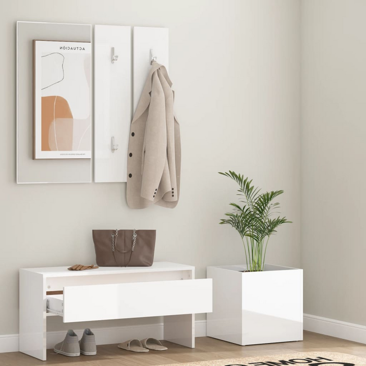 Sleek High Gloss White Hallway Furniture Set - Modern Entryway Solution - Premium  from Home Treasures - Just £126.99! Shop now at Home Treasures