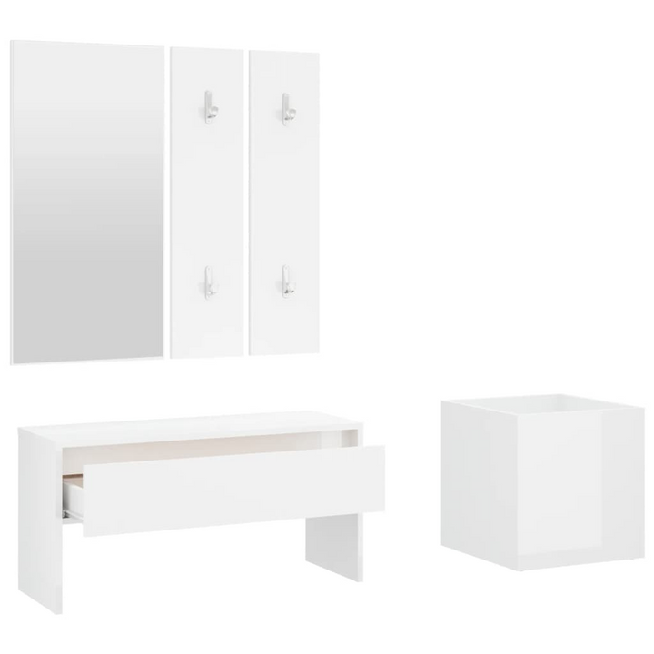 Sleek High Gloss White Hallway Furniture Set - Modern Entryway Solution - Premium  from Home Treasures - Just £126.99! Shop now at Home Treasures