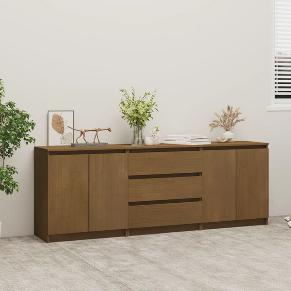 Solid Pine Side Cabinet in Honey Brown - Durable & Stylish Storage Solution - 180 x 36 x 65 cm - Premium  from Home Treasures - Just £261.99! Shop now at Home Treasures