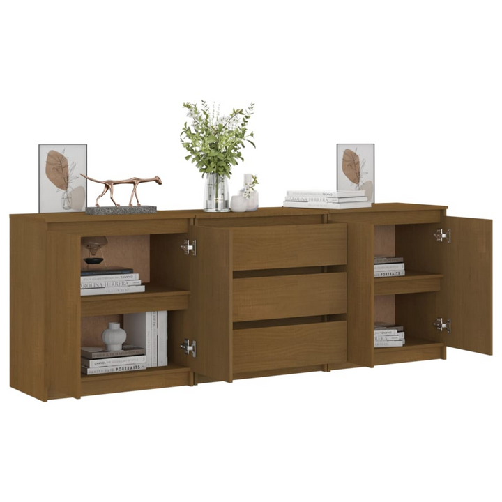 Solid Pine Side Cabinet in Honey Brown - Durable & Stylish Storage Solution - 180 x 36 x 65 cm - Premium  from Home Treasures - Just £261.99! Shop now at Home Treasures