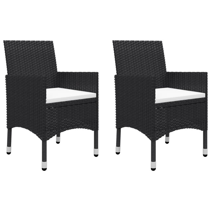 Elegant Three Piece Rattan Dining Set w/ Cushions (Black) - Weather-Resistant, Comfortable, and Stylish Outdoor Furniture - Premium  from Home Treasures - Just £275.99! Shop now at Home Treasures