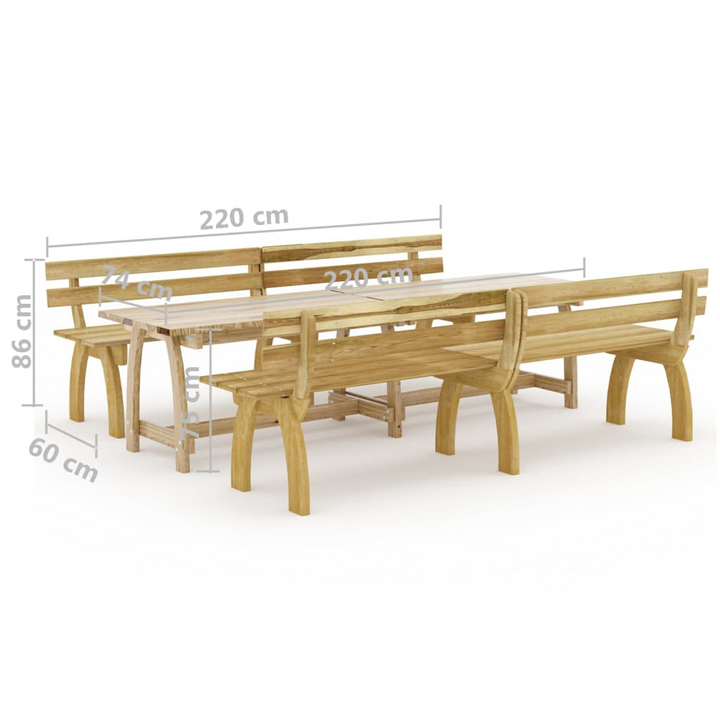 Premium Impregnated Pinewood Garden Dining 3 Piece Set - Durable Outdoor Furniture for Elegant Dining - Premium  from Home Treasures - Just £446.99! Shop now at Home Treasures