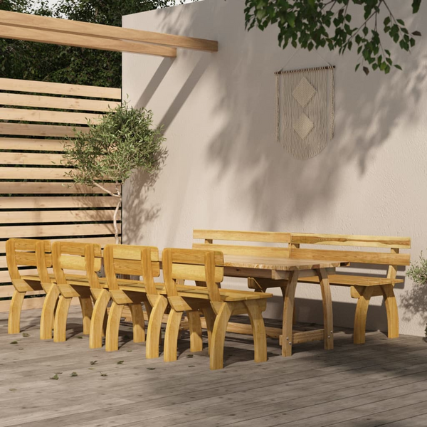 Impregnated Pinewood 6 Piece Garden Dining Set - Durable Outdoor Dining Solution - Premium  from Home Treasures - Just £761.99! Shop now at Home Treasures