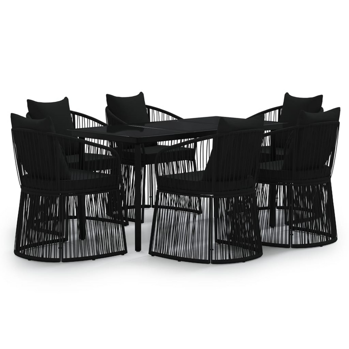 Elegant Seven Piece Garden Dining Set with Cushions in Black - Perfect for Patios and Outdoor Spaces - Premium  from Home Treasures - Just £875.99! Shop now at Home Treasures