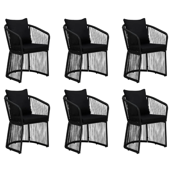 Elegant Seven Piece Garden Dining Set with Cushions in Black - Perfect for Patios and Outdoor Spaces - Premium  from Home Treasures - Just £875.99! Shop now at Home Treasures