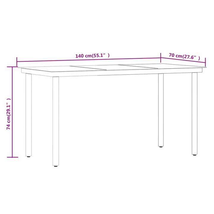 Black & Acacia Wood Elegant Tall Back Garden Dining Set - 7 Piece with Cushions - Perfect for Outdoor Living - Premium  from Home Treasures - Just £629.99! Shop now at Home Treasures