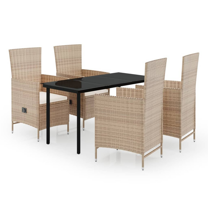 Elegant Five Piece Garden Dining Set with Cushions in Beige - Perfect for Outdoor Dining and Relaxation - Premium  from Home Treasures - Just £509.99! Shop now at Home Treasures