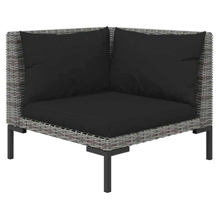 Poly Rattan Lounge Set with Cushions in Dark Grey - Weather-Resistant, Stylish Outdoor Furniture Set - Premium  from Home Treasures - Just £1531.99! Shop now at Home Treasures