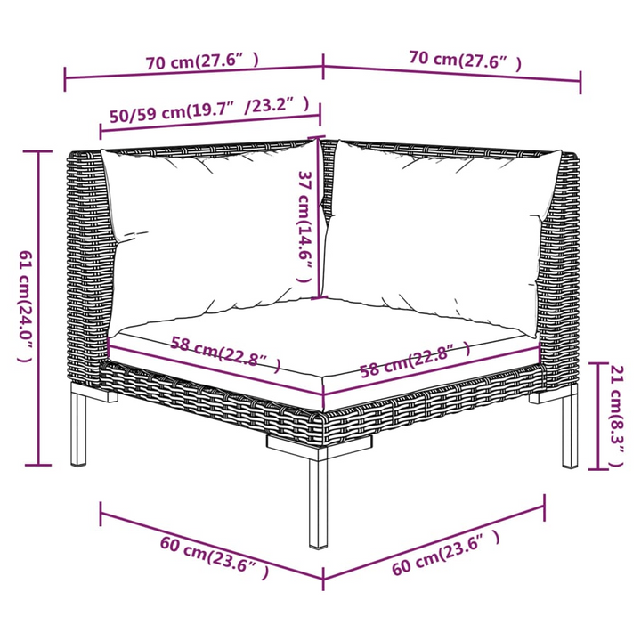 Poly Rattan Lounge Set with Cushions in Dark Grey - Weather-Resistant, Stylish Outdoor Furniture Set - Premium  from Home Treasures - Just £1531.99! Shop now at Home Treasures