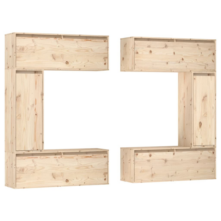 Solid Pine TV Cabinets - Set of 6 Floating Wall Units - Stylish & Durable Entertainment Center - Premium  from Home Treasures - Just £354.99! Shop now at Home Treasures