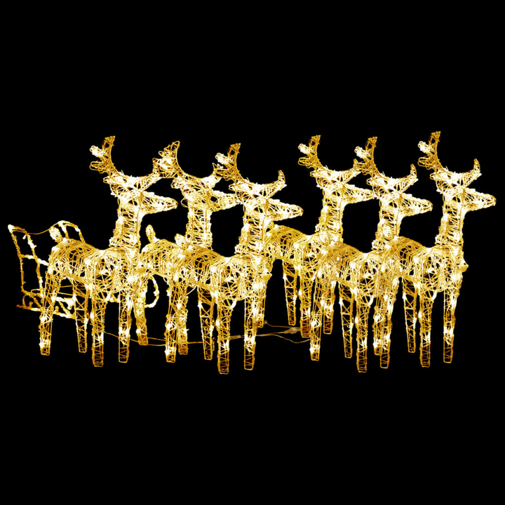 Reindeers & Sleigh Christmas Decoration with 320 Warm White LEDs, Weather-Resistant Acrylic - Premium  from Home Treasures - Just £210.99! Shop now at Home Treasures