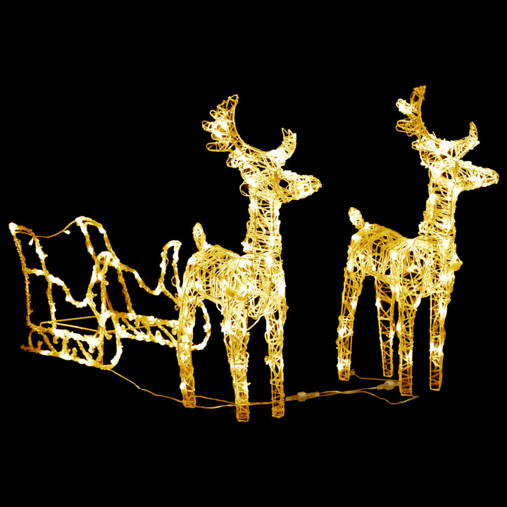 Reindeers & Sleigh Christmas Decoration with 320 Warm White LEDs, Weather-Resistant Acrylic - Premium  from Home Treasures - Just £210.99! Shop now at Home Treasures