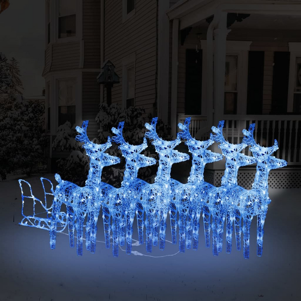 Reindeers & Sleigh Christmas Decoration with 320 LEDs - Festive Yard Decor - Premium  from Home Treasures - Just £185.99! Shop now at Home Treasures