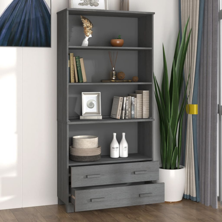 Stylish HAMAR Highboard - Solid Pine Wood with Dark Grey Finish - Ample Storage Space | HAMAR Collection - Premium  from Home Treasures - Just £168.99! Shop now at Home Treasures