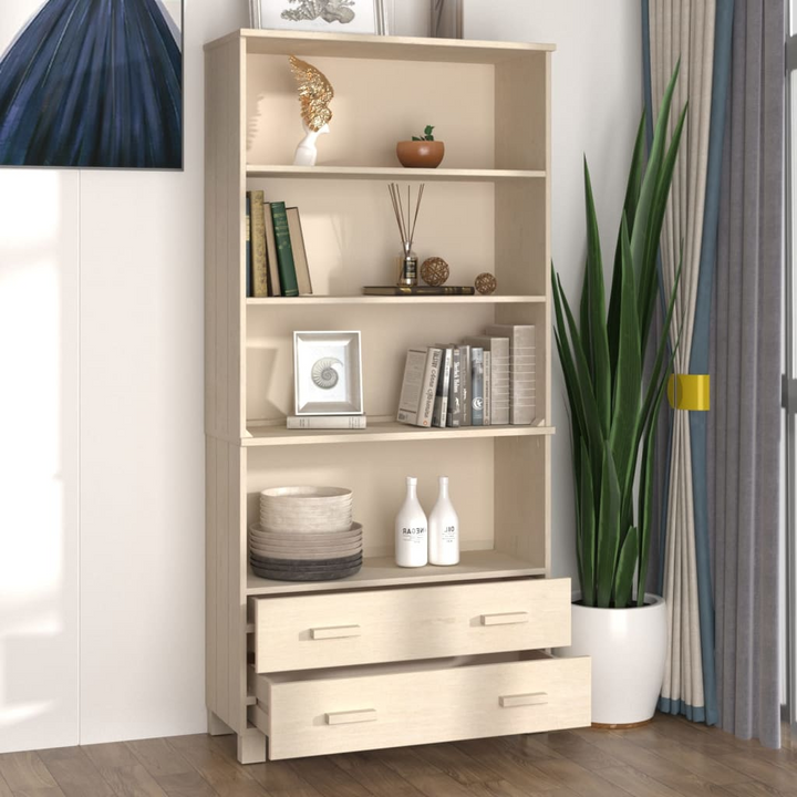 HAMAR Highboard, Solid Wood Pine, Honey Brown – Rustic, Elegant, and Spacious Storage Solution - Premium  from Home Treasures - Just £181.99! Shop now at Home Treasures