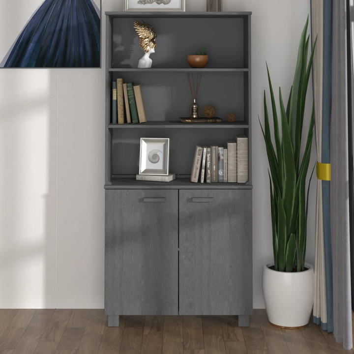 HAMAR Highboard | Solid Pine Wood | Dark Grey | Rustic & Spacious Storage Solution - Premium  from Home Treasures - Just £193.99! Shop now at Home Treasures