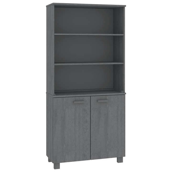 HAMAR Highboard | Solid Pine Wood | Dark Grey | Rustic & Spacious Storage Solution - Premium  from Home Treasures - Just £193.99! Shop now at Home Treasures