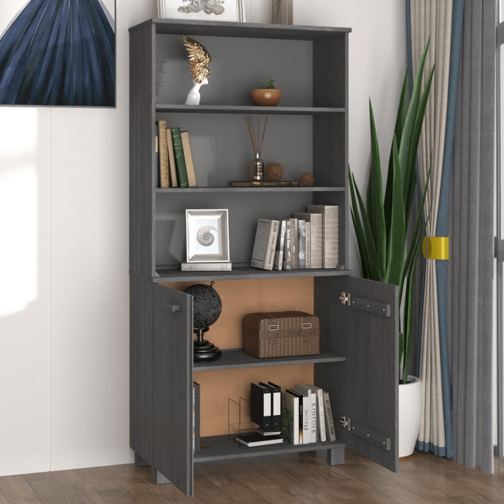 HAMAR Highboard | Solid Pine Wood | Dark Grey | Rustic & Spacious Storage Solution - Premium  from Home Treasures - Just £193.99! Shop now at Home Treasures