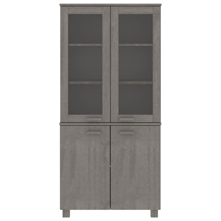 HAMAR Highboard - Solid Pine Wood, Light Grey Finish, Ample Storage - 85x35x180 cm - Premium  from Home Treasures - Just £257.99! Shop now at Home Treasures