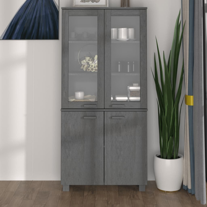 HAMAR Highboard Solid Pine Wood in Dark Grey - Stylish & Functional Storage Solution - Premium  from Home Treasures - Just £270.99! Shop now at Home Treasures