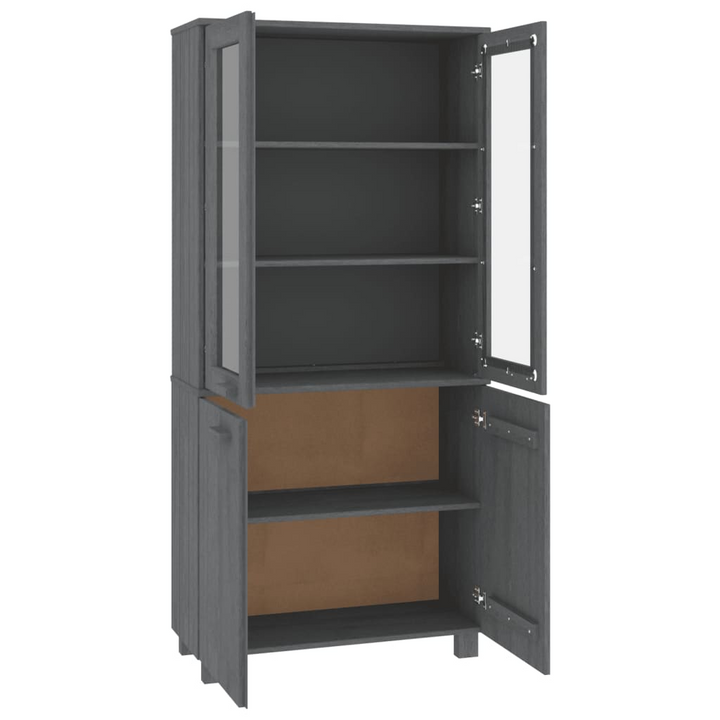 HAMAR Highboard Solid Pine Wood in Dark Grey - Stylish & Functional Storage Solution - Premium  from Home Treasures - Just £270.99! Shop now at Home Treasures