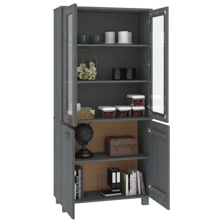 HAMAR Highboard Solid Pine Wood in Dark Grey - Stylish & Functional Storage Solution - Premium  from Home Treasures - Just £270.99! Shop now at Home Treasures