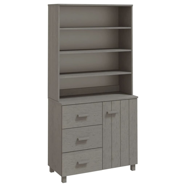 HAMAR Highboard – Solid Pine Wood, Elegant Light Grey Sideboard with Ample Storage - Premium  from Home Treasures - Just £215.99! Shop now at Home Treasures