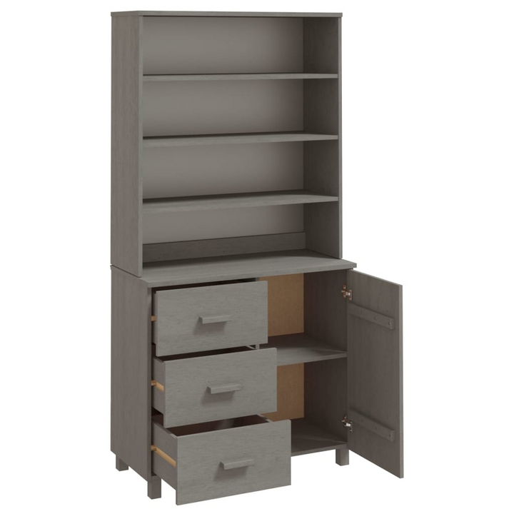 HAMAR Highboard – Solid Pine Wood, Elegant Light Grey Sideboard with Ample Storage - Premium  from Home Treasures - Just £215.99! Shop now at Home Treasures