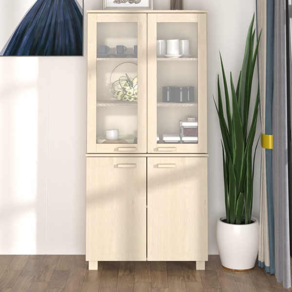 HAMAR Highboard - Solid Wood Pine - Honey Brown Finish | Elegant & Functional Storage Solution - Premium  from Home Treasures - Just £244.99! Shop now at Home Treasures