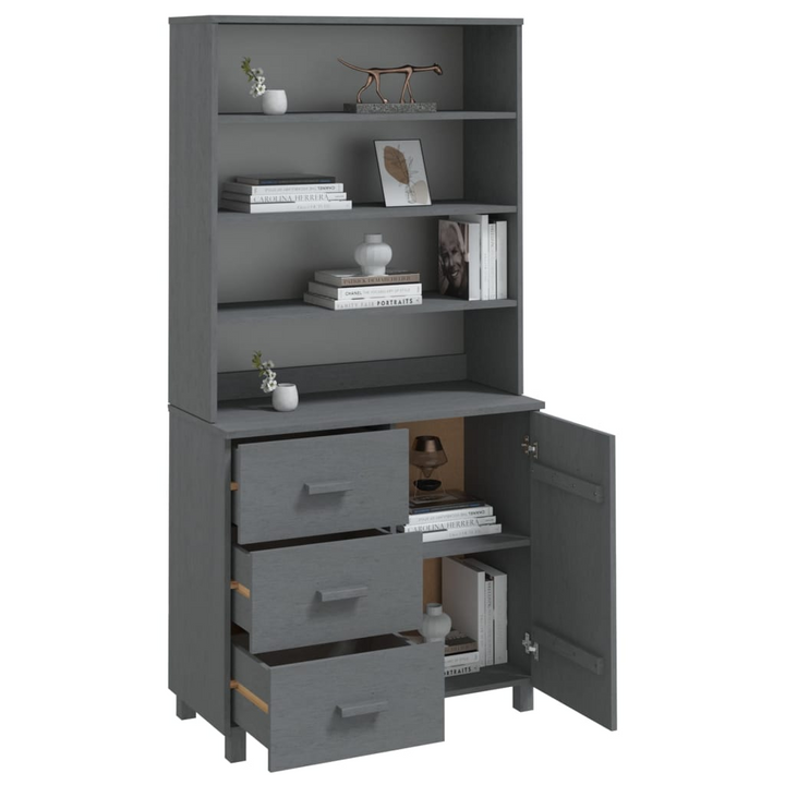 HAMAR Highboard in Solid Pine Wood - Elegant Dark Grey Storage Solution - Premium  from Home Treasures - Just £259.99! Shop now at Home Treasures