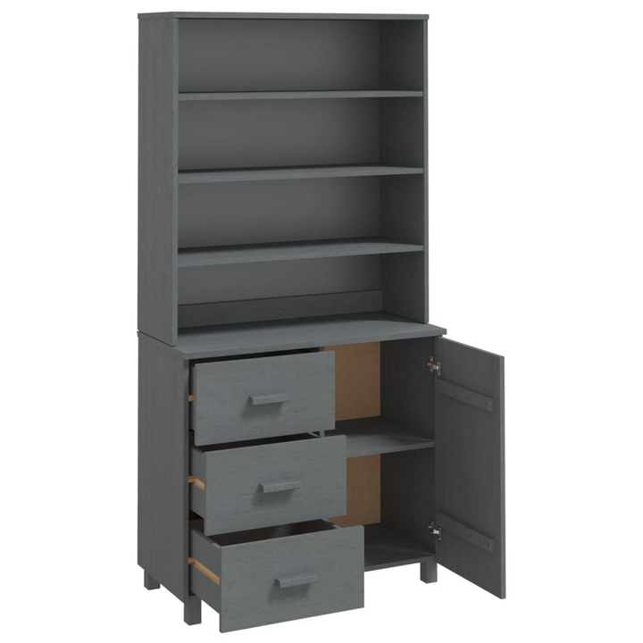 HAMAR Highboard in Solid Pine Wood - Elegant Dark Grey Storage Solution - Premium  from Home Treasures - Just £259.99! Shop now at Home Treasures