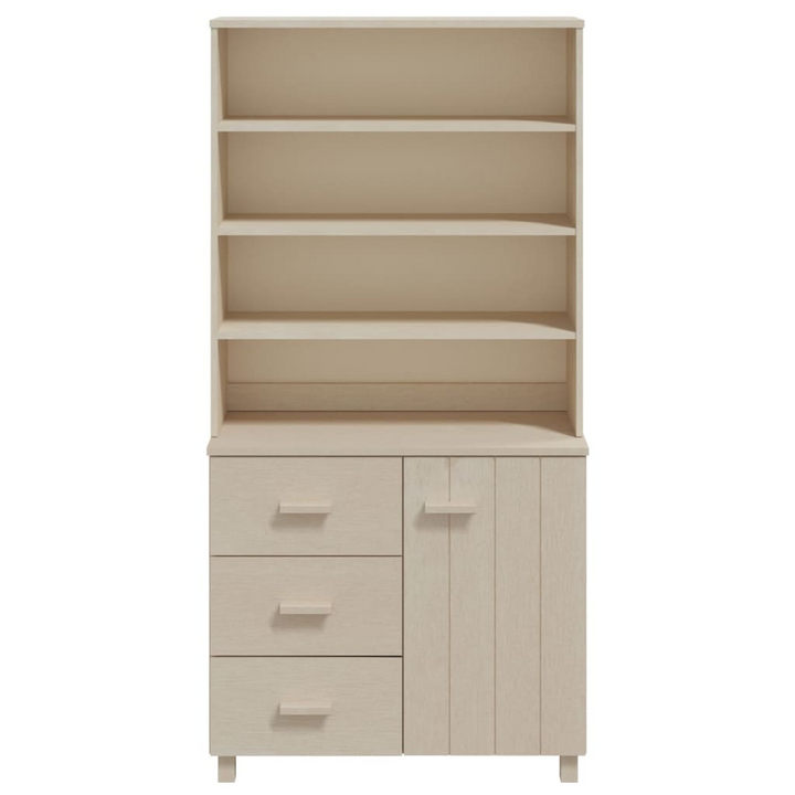 HAMAR Highboard - Solid Pine Wood, Honey Brown Finish - Stylish Storage Solution - Premium  from Home Treasures - Just £243.99! Shop now at Home Treasures