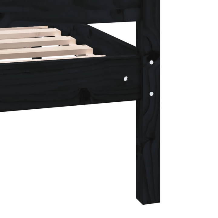 Black Solid Wood Bed Frame 100x200 cm - Sturdy, Stylish, and Comfortable - Premium  from Home Treasures - Just £142.99! Shop now at Home Treasures