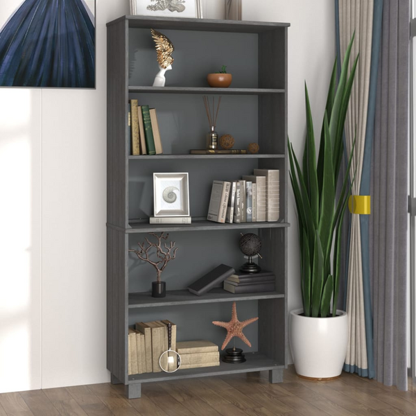 HAMAR Highboard - Solid Pine Wood in Dark Grey, 85x35x180 cm, Rustic Charm and Ample Storage - Premium  from Home Treasures - Just £138.99! Shop now at Home Treasures