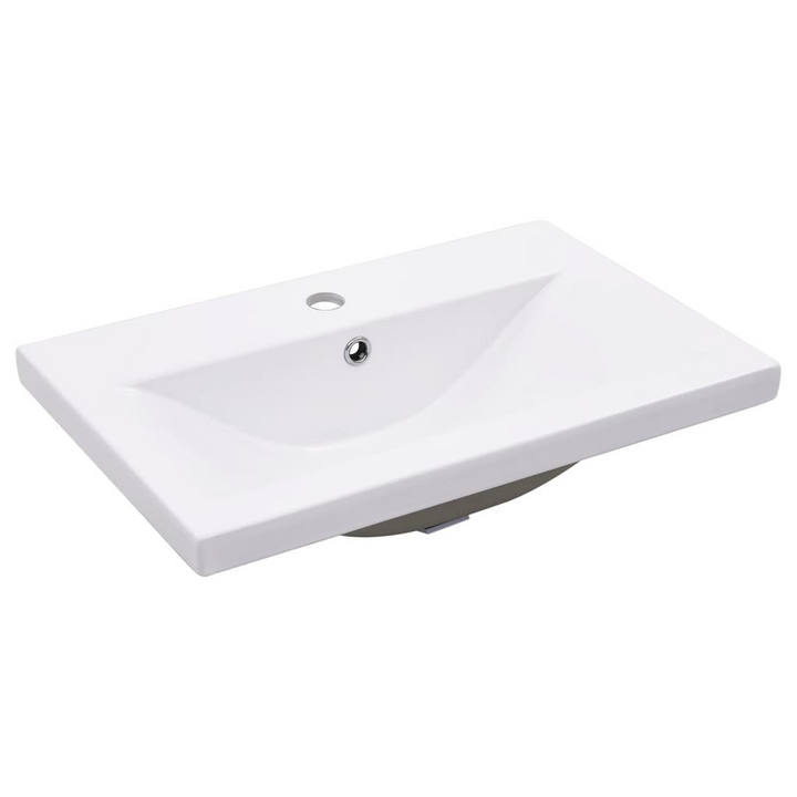 Modern Wall Mounted Washbasin Frame with Built-in Ceramic Basin, White Iron, 59 x 38 x 31 cm - Stylish & Durable - Premium  from Home Treasures - Just £178.99! Shop now at Home Treasures