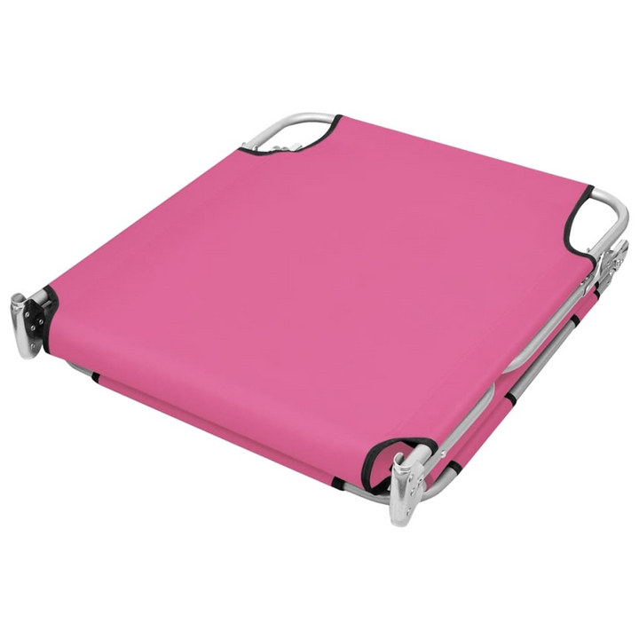 Folding Sun Lounger with Head Cushion, Adjustable Backrest, Steel Frame, Magento Pink - Premium  from Home Treasures - Just £64.99! Shop now at Home Treasures