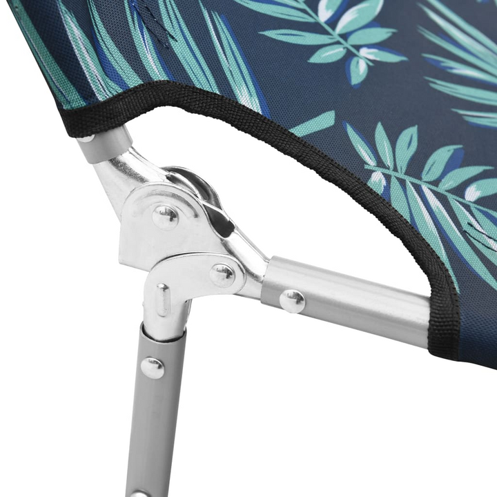 Adjustable Folding Sun Lounger with Head Cushion - Steel Frame, Leaves Print - Premium  from Home Treasures - Just £64.99! Shop now at Home Treasures