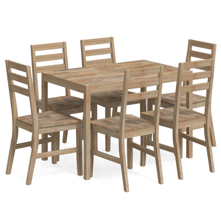 7 Piece Solid Acacia Wood Dining Set - Modern, Durable & Stylish - Perfect for Dining Rooms - Premium  from Home Treasures - Just £651.99! Shop now at Home Treasures