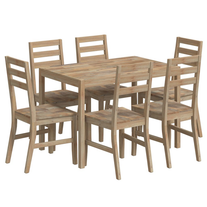 7 Piece Solid Acacia Wood Dining Set - Modern, Durable & Stylish - Perfect for Dining Rooms - Premium  from Home Treasures - Just £651.99! Shop now at Home Treasures