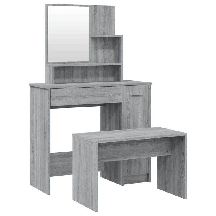 Modern Sonoma Dressing Table Set with Stool in Grey - Perfect for Bedroom & Cloakroom, 86.5x35x136 cm - Premium  from Home Treasures - Just £114.99! Shop now at Home Treasures