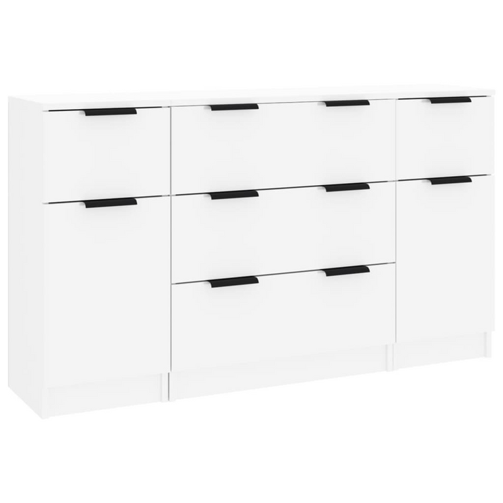 3-Piece Sideboard Set | High Gloss White Engineered Wood - Modern Storage Solution - Premium  from Home Treasures - Just £213.99! Shop now at Home Treasures