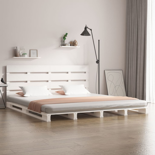 Stylish Solid Pine Bed Frame (White) - 135 x 190cm | Durable Wooden Double Bed Frame - Premium  from Home Treasures - Just £243.99! Shop now at Home Treasures