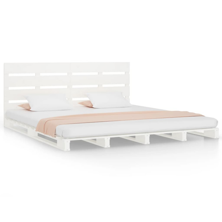 Stylish Solid Pine Bed Frame (White) - 135 x 190cm | Durable Wooden Double Bed Frame - Premium  from Home Treasures - Just £243.99! Shop now at Home Treasures