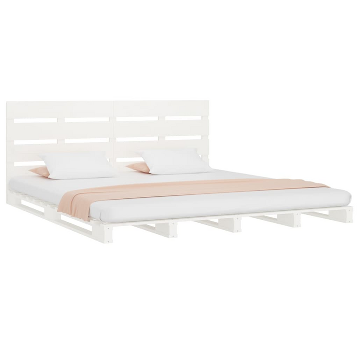 Stylish Solid Pine Bed Frame (White) - 135 x 190cm | Durable Wooden Double Bed Frame - Premium  from Home Treasures - Just £243.99! Shop now at Home Treasures