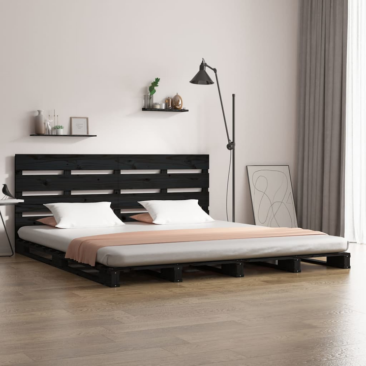 Elegant Solid Pine Bed Frame (Black) – 140 x 200cm | Sturdy, Modern & Stylish Wooden Bedframe - Premium  from Home Treasures - Just £255.99! Shop now at Home Treasures