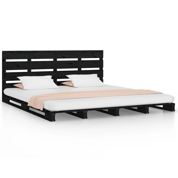 Elegant Solid Pine Bed Frame (Black) – 140 x 200cm | Sturdy, Modern & Stylish Wooden Bedframe - Premium  from Home Treasures - Just £255.99! Shop now at Home Treasures